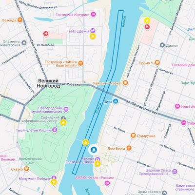 Карта маршрута Огни ночного Новгорода